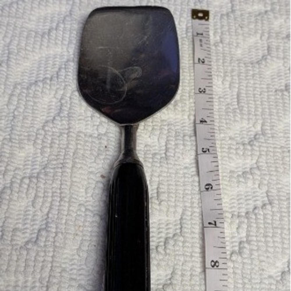 Vintage Stainless Steel Ice Cream Spade Spoon/Desert Server Black Handle 9 Inch